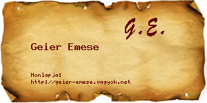 Geier Emese névjegykártya